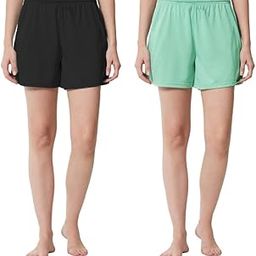 Women's Regular Cotton Elastic Waist Solid Workout Running Cycling Casual Yoga Knit Shorts for Women L824_SV-image-7