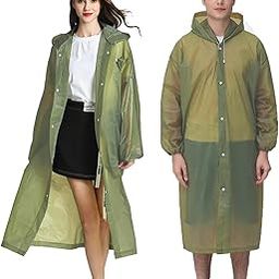 EVA Waterproof Rain Coat Hooded Universal Outdoor Water Resistant Portable Suit for Men Women Boys & Girls (Universal Size, (IN, Alpha, Free Size, Regular, Olive Green)-image-70