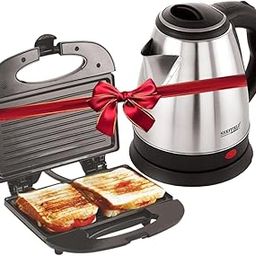 Sheffield Classic Combo Set Electric Kettle (1.5L) & 750W Sandwich Griller - Fast Heating, Non-stick, Ideal Kitchen Combo for Gifting & Home Use | Fast Boiling Kettle | Best Sandwich Maker | PFOA Free-image-58