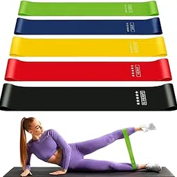 Resistance Bands Set of 5 – Exercise Bands for Home Workout, Yoga, Pilates & Stretching – 5 Strength Levels with Carry Bag for Fitness Training Anywhere-picture-31