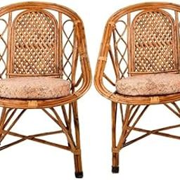 CANE CRAFTS Premium Bamboo Chairs | Kursi | Garden Chairs |Fits Perfectly in Any Living Room, Dining Room, or Outdoor Setting | Dust Free | (Set of 2) (Brown)-picture-18