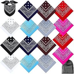 100% Western Design Cotton Paisley Bandana- (Multicolour)-(Pack of 12)-image-76