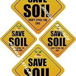 Save Soil Stickers Pack of 4 (4 & 5 inch) | Save Soil Save Nature Save Earth Save Water Stop Pollution Sticker | Earth Day & Environment Day Sticker for Home Office CAR-picture-30