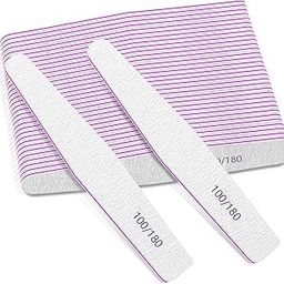 2Pcs Nail Files, Nail File Professional 100/180 Grit, Nails File Washable and Reusable, Emery Board for Acrylic Nails, Double-Sided Nail File for Dip Nails-9