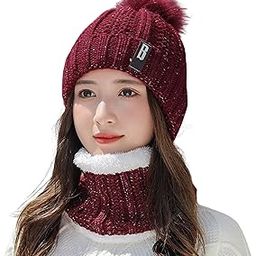 Tomorrow Winter Beanie Hat Scarf Set for Women & Men - 2-in-1 Warm Headwear with Ear & Neck Cover - Knit Hat, Scarf & Ski Gift - Cold Weather Gear for Outdoor Activities-image-83