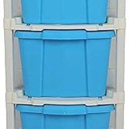 KAVIRA Plastic Drawer Organizer Self Standard Rectangular Multi Purpose Modular Drawer System Large Chest of Drawer Organizer for Home Office (BLUE, 3XL)-40