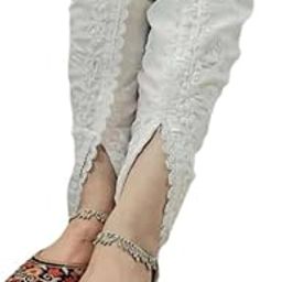 Presents Lucknowi Chikankari Handwork Tulip Style Pant (Free Size) White-image-38