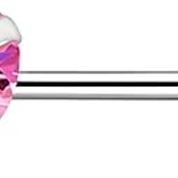 92.5-925 Sterling Silver 'PinquePop' 3mm Heart Nose Pin Stud for Women and Girls (NR0293) 1 Pc-image-74