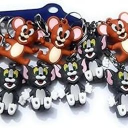Affordable Keychains - Tom_Jerry Keychains - 3D Design - Rubber - 6 + 6 Combo - Premium Jerry Key Rings 6 nos + Premium Tom Key Ring 6 nos | Cartoon Character | TJ01-picture-40