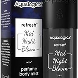 Aqualogica Refresh+ Mid Night Bloom Perfume Body Mist - 150 ml | Dark & Sensual Notes of Raspberry & Amber | Long- Lasting Fragrance | Non-Irritating & Hydrating | Skin Friendly | Infused with Zemea & Hyaluronic Acid-0