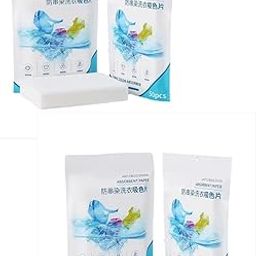 ASTA HUB Fabric Clothes Color Absorb Paper Wipe For Washing Machine Colour Dirt Catcher Anti-String Dyeing Laundry Paper Anti-Staining Clothes Sheets White (PACK OF-4)-image-1