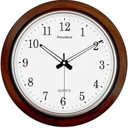 LYONIC Quartz Simple Official Design Wall Clock for Office and Home Decor(42cm X 3.5cm X 42 cm, Brown and White)-26