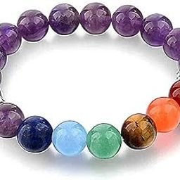 Buddha Charm 10mm Beads 7 Chakra Bracelet: Natural Stones with Certificate of Authenticity-image-1