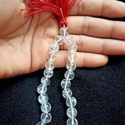 Kedarstore Original and Natural Crystal Clear | Sphatik Round Beads Mala for Jaap for Men and Women (27 Beads) (1 Pc)-image-3
