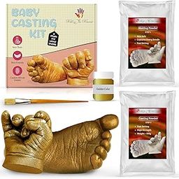 Mold Your Memories Baby Casting kit for baby hand and foot Impression. Molding and casting powder for 2 hand and 2 feet up to 24 Months. Baby gifting, newborn, baby shower-13