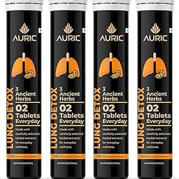 Auric Lung Detox Supplement With Natural Blend of NAC (N acetyl L cysteine), Pushkarmool, Piper Longum & Licorice Herbs Extract | Pack of 80 Tablets-18