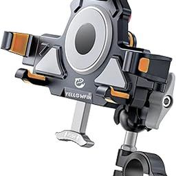 YELLOWFIN Motorcycle Phone Mount ABS | Shockproof Anti-Theft ATV Phone Holder with One-Touch Lock | 720° Rotation | Vibration Dampener | Universal Handlebar Fit for iPhone & Android (LIT-M)-image-75