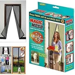 R.O.H.C Polyester Magnetic Mosquito Net for Door | Mosquito Curtain for All Door Types & Sizes | Auto-Closing Insect Screen to Keep Mosquito Out (205x85 cm, Brown)-16