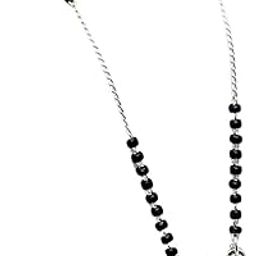 Mangalsutra for Women | American Diamond Short Design | 18 Inch Black Beaded Chain for All Occasions-image-104