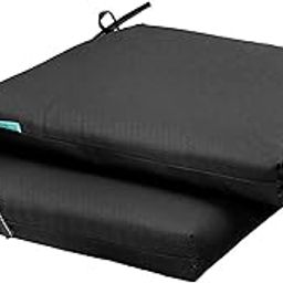 H B MSALA Outdoor Indoor Seat Cushions, Square Epe Foam Dining Chair Pads,All Weather, 16"x16"x2",2 Count (Dark Grey)-image-68
