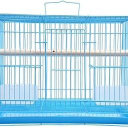 Hara Enterprises 1.25 Feet Bird Cage for Small Birds, Blue Metal, 38x28x28 cm, with Accessories, Bite Resistant, Non-Slip Base-picture-15