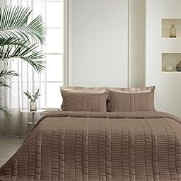 DDecor 100% Cotton 210 TC Embroidery Bed Spread-CQ 7-Castle-Cappuccino-image-8