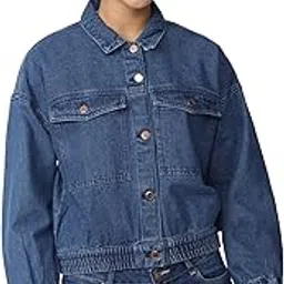 van heusen Women's Regular Fit Casual Solid Denim Jacket-picture-13