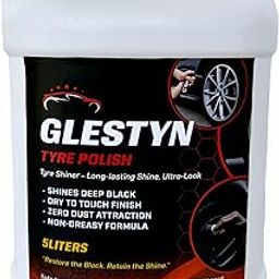 GLESTYN Tyre Polish, 5L, Deep Black Shine, Non-Greasy Formula, Dry-Touch Finish, Zero Dust Attraction-image-81