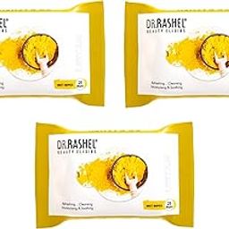 DR.Rashel Ubtan Pack of 2 Face Wipes, Enriched with goodness of Turmeric and Aloe Vera Extract | For Multi purpose use | Gives Refreshing and Glowing Skin.(25 pc x 2)-20