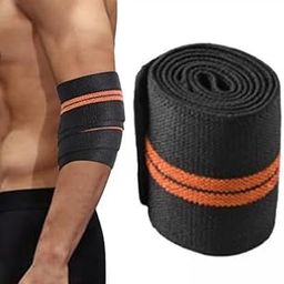 CALANDIS™ 4xElbow Wrap Weightlifting Elbow Support for Pull up Bar Training Sports Orange | Wrist & Knee Wraps | Strength Training | Fitness, Running & Yoga-13