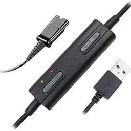 VoiceJoy Headset QD(Quick Disconnect) Connector to USB Adapter with Volume Adjuster, Mute for Speaker and Microphone Separately Compatible with Any Plantronics and VoiceJoy Headset QD Plug-3