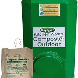 Kapigro Food Waste Composting Bin(Large 70 litres)-Outdoor Aerobic Composter for Converting All Kinds of Kitchen Food Waste Into Fertilizer - Green (Pack of 1)-12