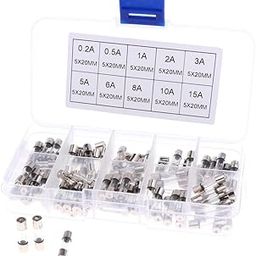 MILAAN 100 Pieces Car Audio Power lifier Glass AGU Nickel Plated Fuse 0.2A-15A-25