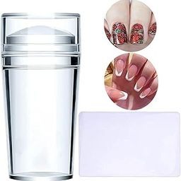 Nail Art Stamper with Silicone French Nail Stampers, Nail Scrapers and Replaceable Stamper Heads100-Time Using Soft Nail Stamper Kit DIY Nail Art Tools( stamp)-image-70