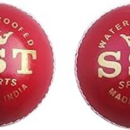 SST Leather Cricket Balls, Pack of 2 Balls (4 Piece) Color Red for Profdesional T20-image-76