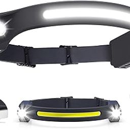 AlpsWolf Rechargeable LED Headlamp, XPE and COB Head Lamp With Sensor Mode, 260° Wide Beam, IPX4 Waterproof - Camping Accessories (1 Pack)-7