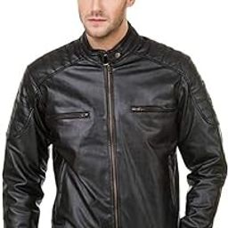 Black Casual Pu Leather Jacket for Men-image-68