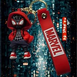 Spiderman Miles Morales Limited Edition Cap Keychain with PVC Strap and Metal Hook||Best gift for spiderman fans-image-72