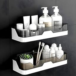 BOLTIX Plastic Kitchen and Bathroom Rack Bathroom Shelf Wall Organizer Wall Mounted Shelf Storage Racks Bathroom Hardware and Accessories Set for Home Multicolor (Pack of 1)-image-27