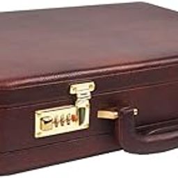 Genuine Leather Expendable Briefcase Combination Lock for Men use for Office|Business|Travel (Brown)-2