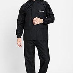 Aristocrat Rainwear Mens Raincoat Set Coat with Pant Waterproof with Adjustable Hood Rain Suit.-13
