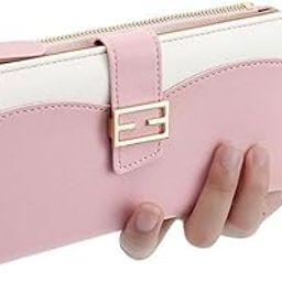 Women Wallet Slim | Bifold Long Purse Clutch, Credit Card Holder with Zip Pocket for Female Girls Ladies (Pink)-image-77