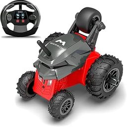 Mirana Warrior 360 Rotating Stunt RC Car | High Speed Remote Control Vehicle | USB Type-C Rechargeable Toy for Kids for Boys and Girls | Made in India (Grey Red)-22