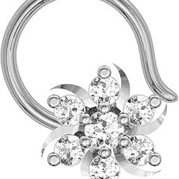 18k (750) White Gold and Diamond Nose Ring-image-50