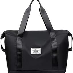 Women's Nylon Large Capacity Folding Dry and Wet Separation Lightweight Waterproof Carry on Luggage Bags with Shoe Compartment-image-86