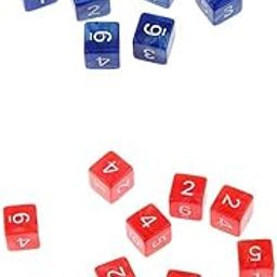 HEAVENGLOW 20Piece Six Sided Dice D6 for Playing D&D RPG Party Game Blue and Red | Accessories | Role Playing Games | Games-image-65