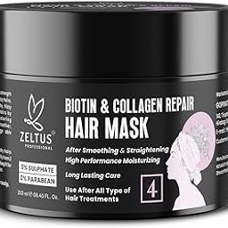 ZELTUS Extra Strength Hydrate Repair + Argan Oil Hair Mask Deep Moisturizing Conditioning Treatment, Hair Mask for Dry and Frizzy Hair, Paraben-Free, 250ml (Pack of 1)-image-65