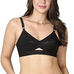 Queen_Cotton Single Layered Seamed Round Stitch Bra with Centre Elastic-image-92
