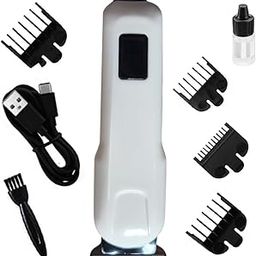 Low noise professional adjustable salon grooming fully waterproof trimmer(White)-image-18