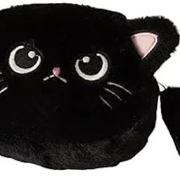 zoomella Kawaii Cat Face Coin Purse Multipurpose Cartoon for Kids Boys Girls Children Black|Wallets|Clothing Shoes & Accessories-picture-2
